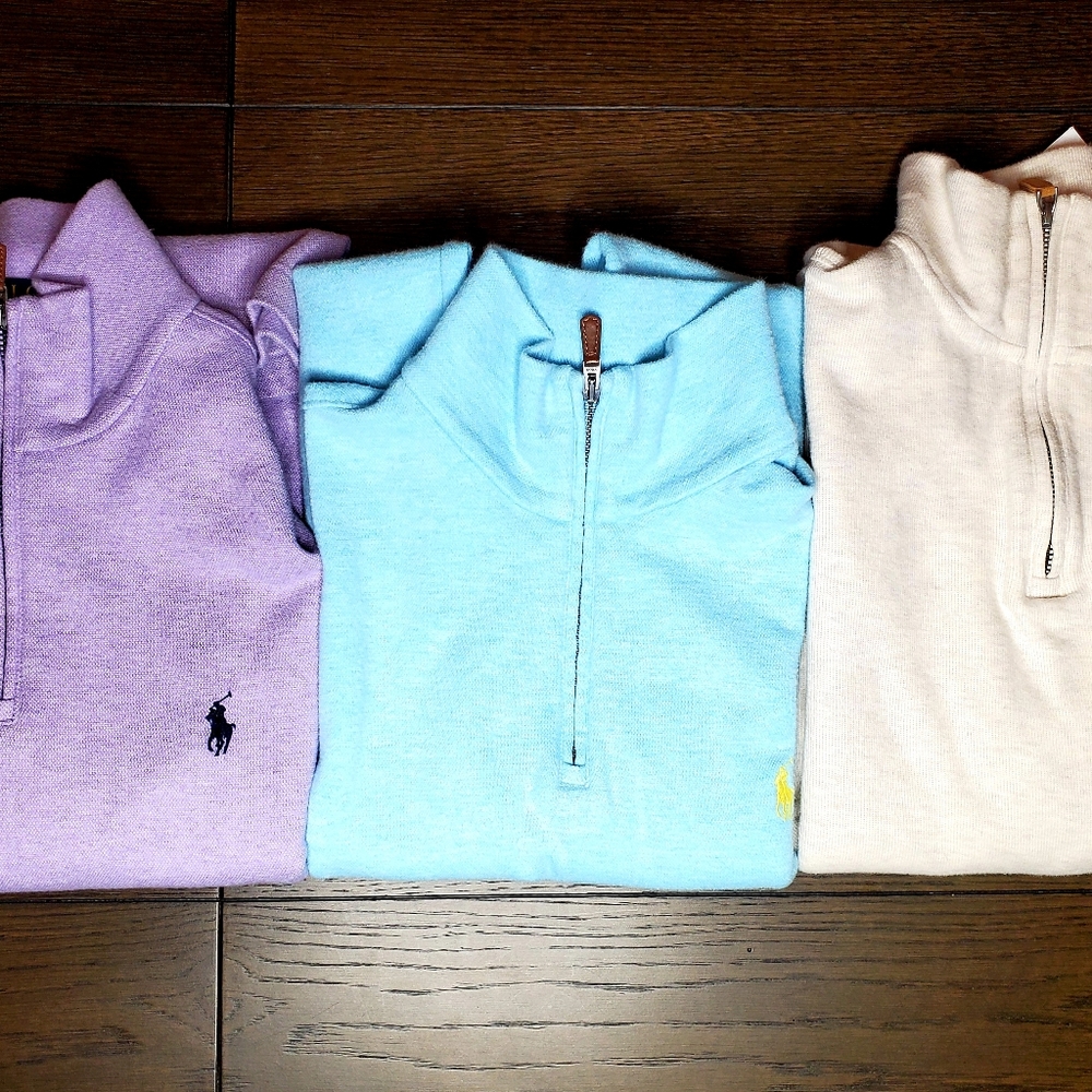 Set of 3 Polo Ralph Lauren Quarter Zip Pull Over S